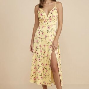 Vestido amarillo floral: imagen 1