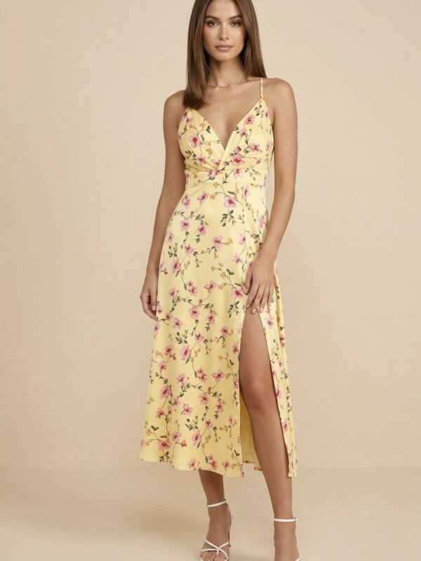 Vestido amarillo floral
