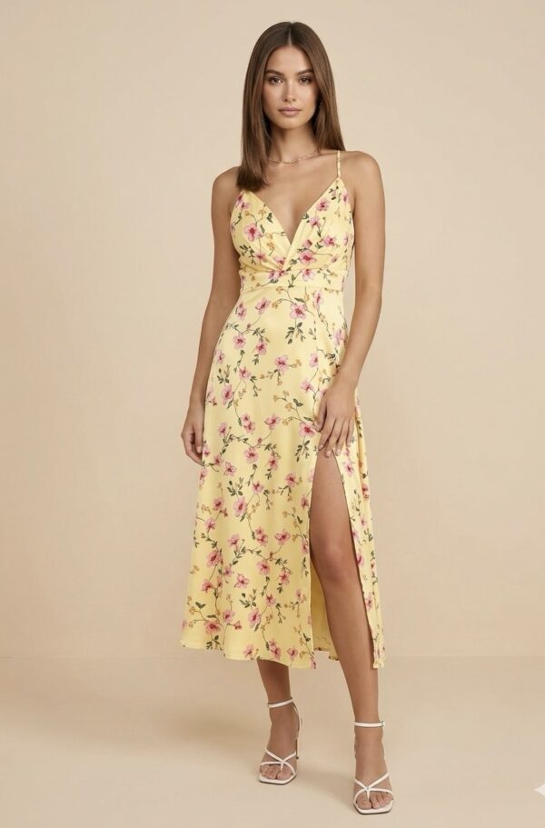 Vestido amarillo floral