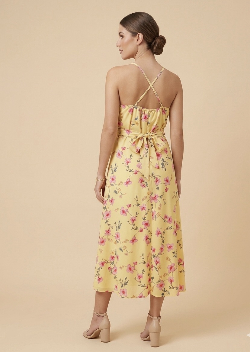 Vestido amarillo floral: imagen 2