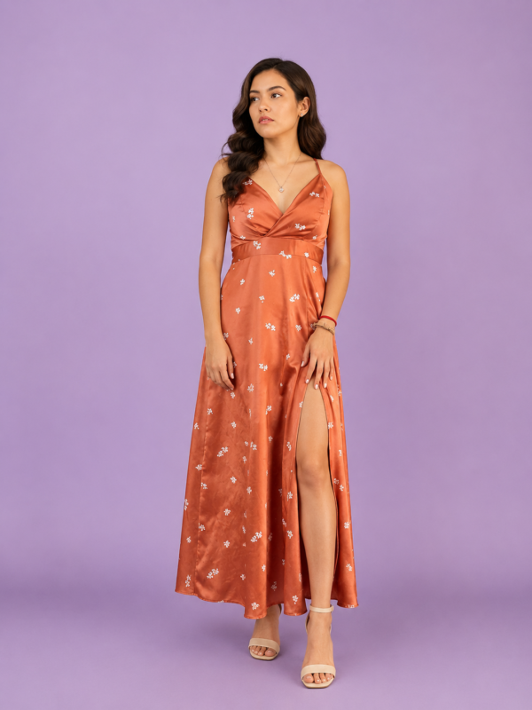 Vestido lacre satin