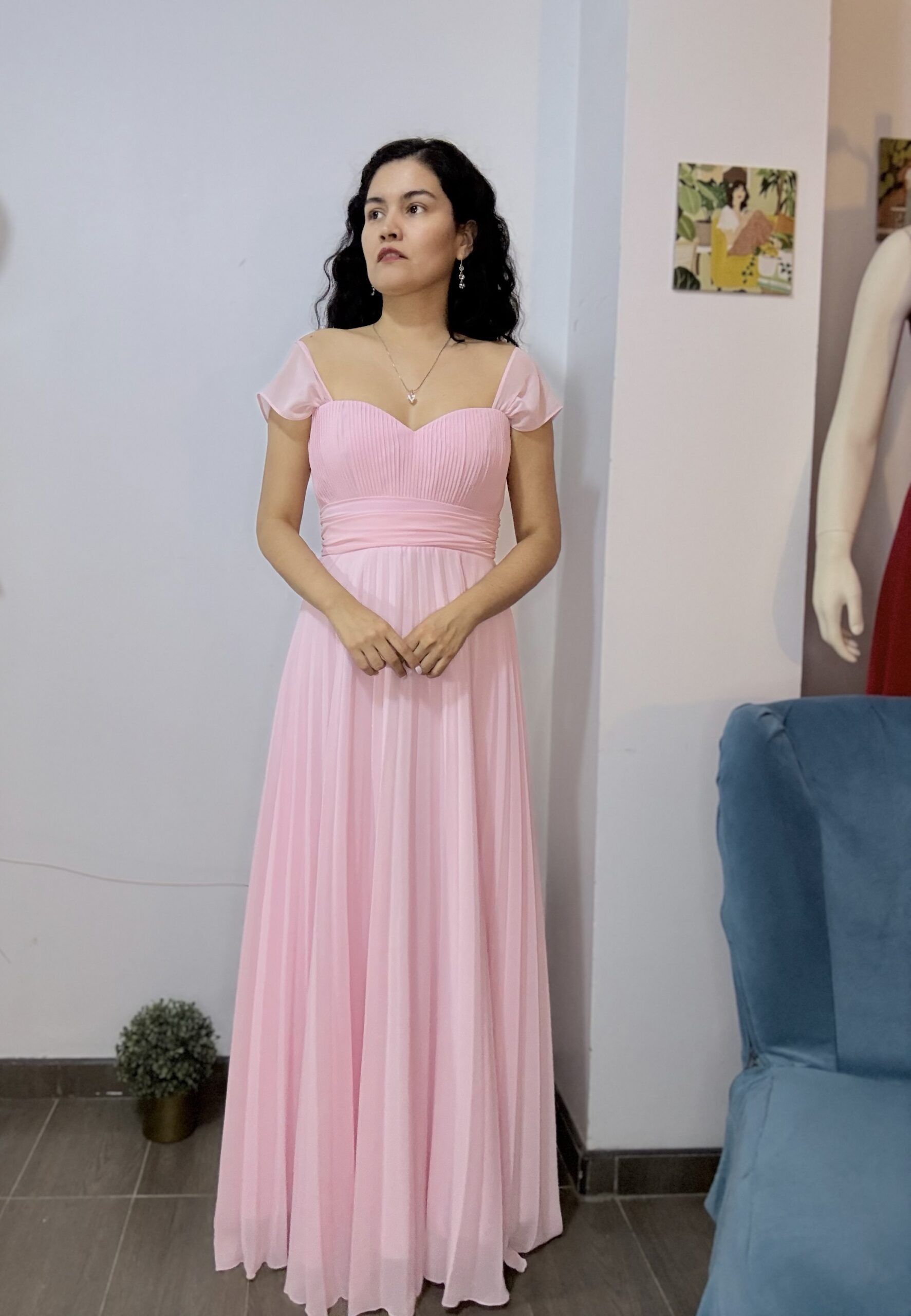 Vestido drapeado Rosa bebé: imagen 2