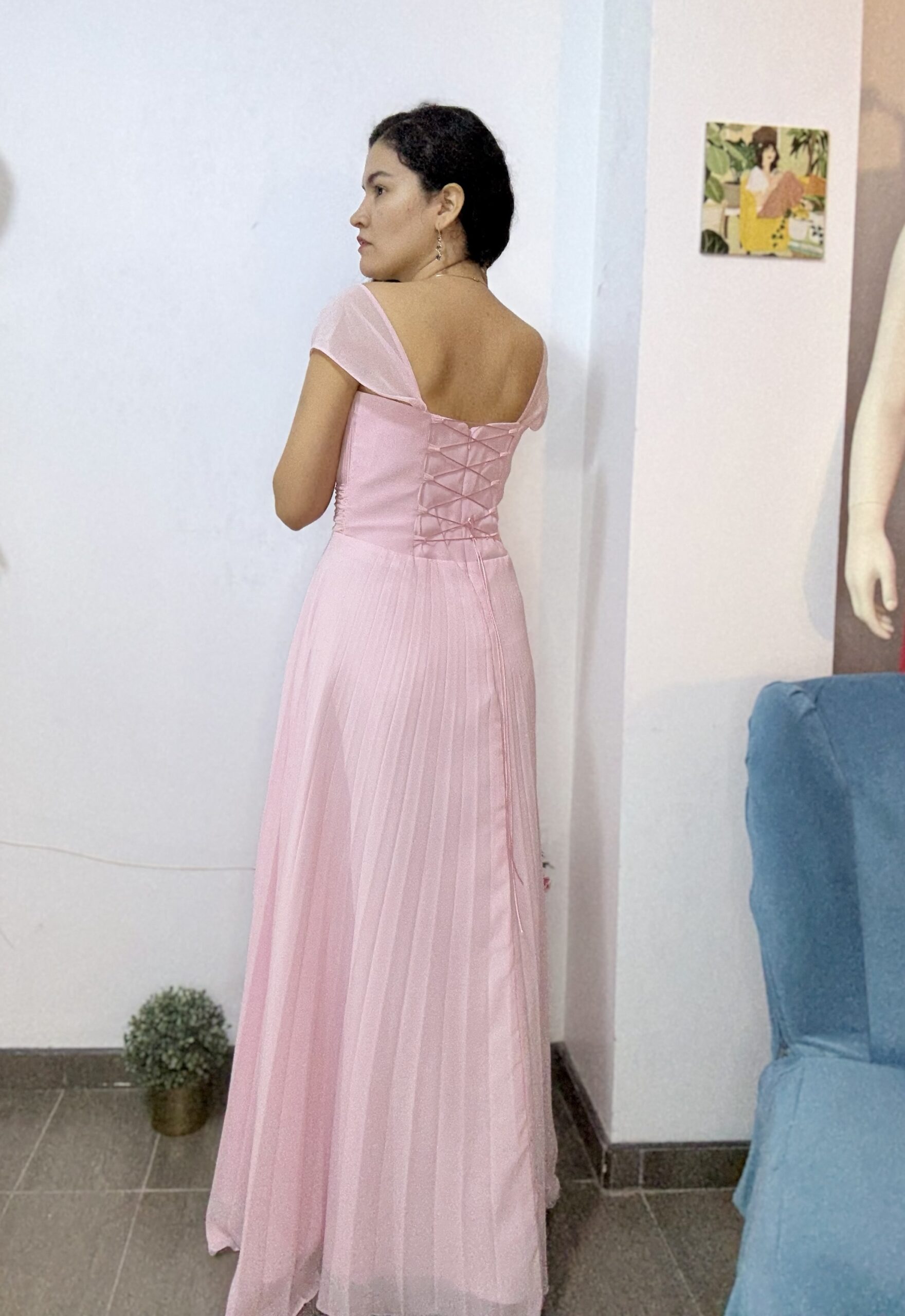 Vestido drapeado Rosa bebé: imagen 1