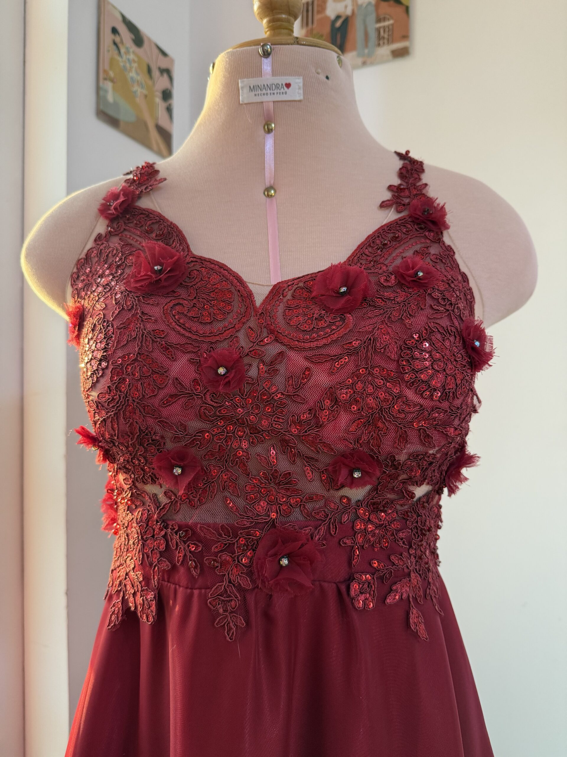 Corsé Encaje Vino: imagen 4