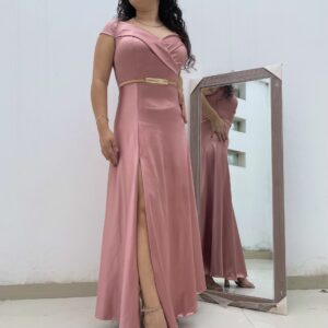 Pink Dress Off-Shoulder: imagen 1