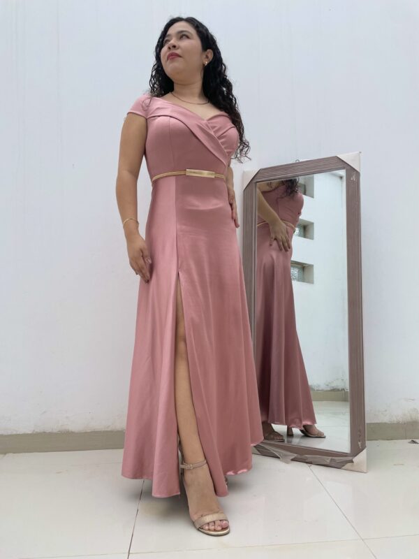 Pink Dress Off-Shoulder