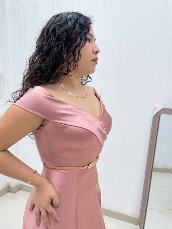 Pink Dress Off-Shoulder: imagen 4