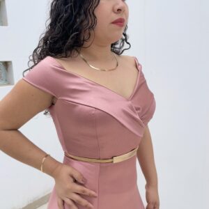 Pink Dress Off-Shoulder: imagen 5