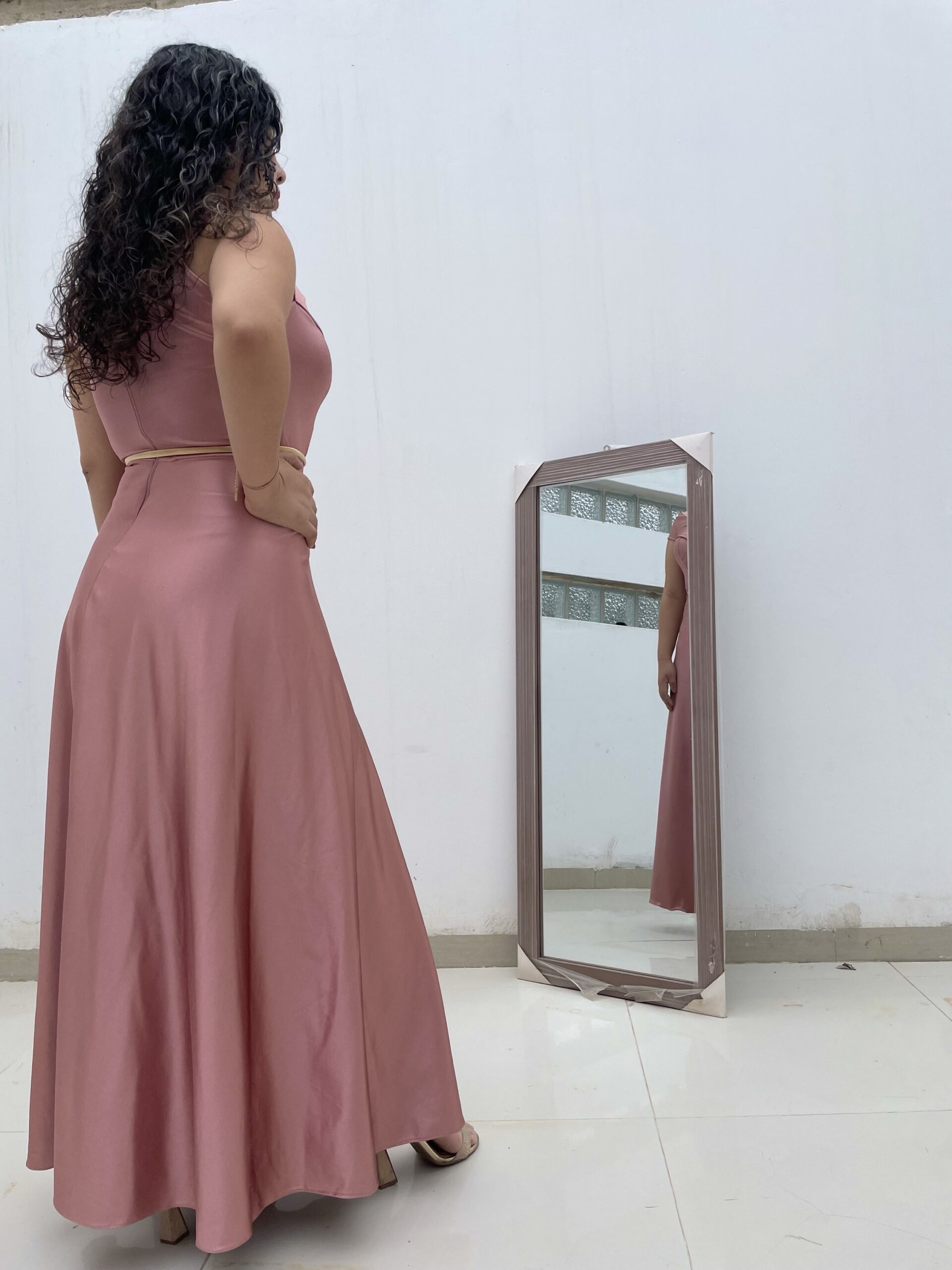 Pink Dress Off-Shoulder: imagen 3