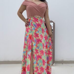 Pink Printed Dress: imagen 1