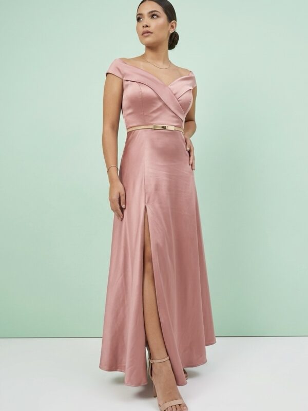 Pink Dress Off-Shoulder