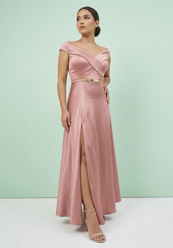 Pink Dress Off-Shoulder