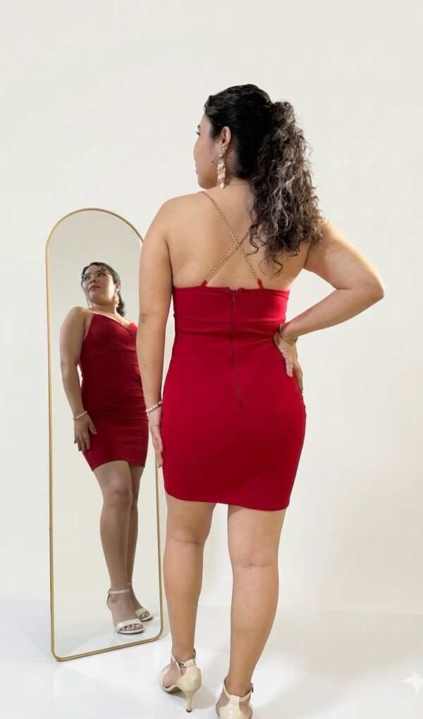 Vestido Rojo Vino Modelo Rose: imagen 2