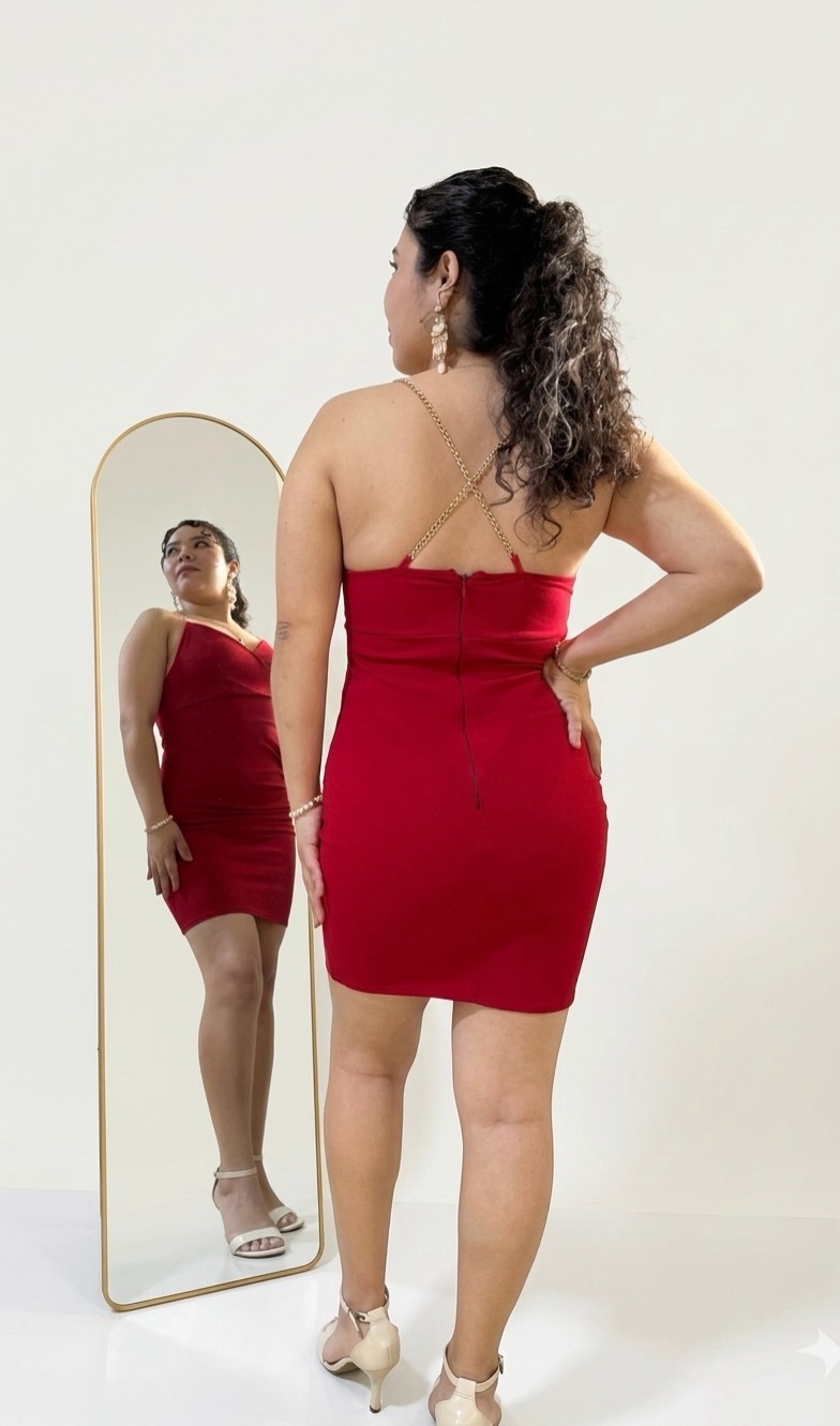 Vestido Rojo Vino Modelo Rose: imagen 2