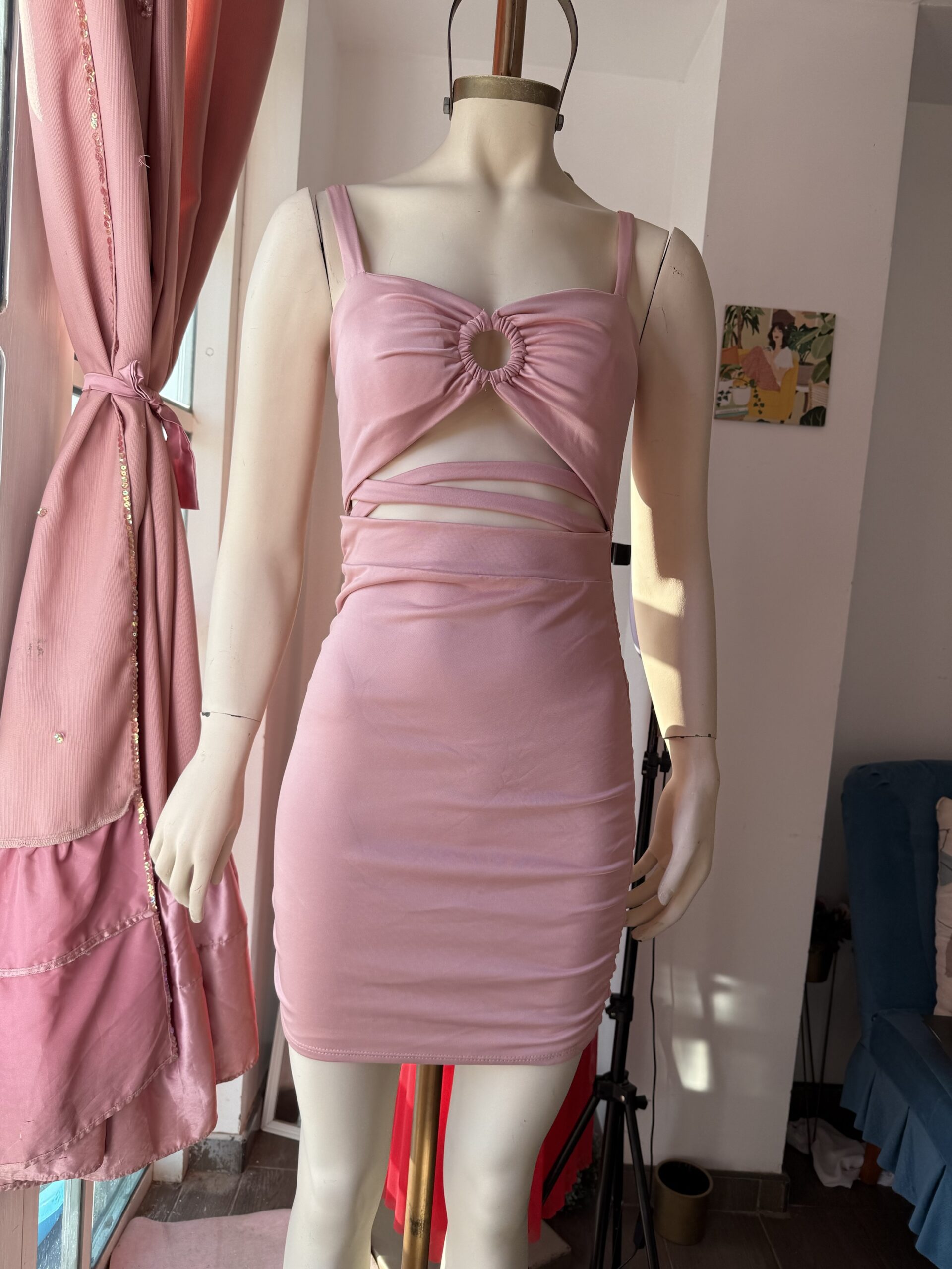 Vestido Palo Rosa licrado: imagen 1