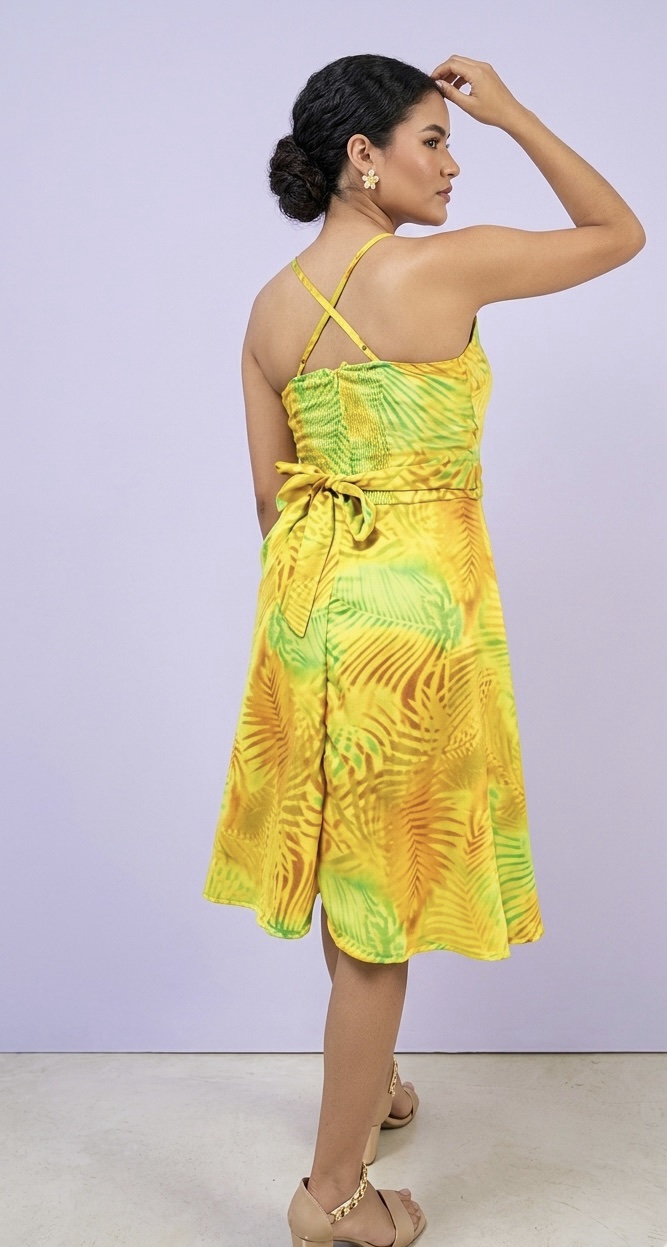 Vestido amarillo satin: imagen 2